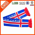 100% acrylic knitting football fan scarf